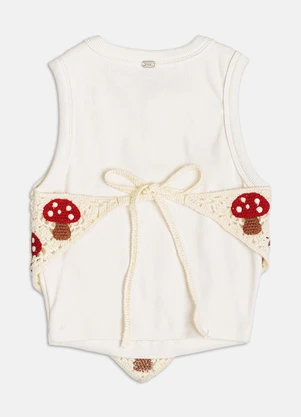 Authoria - Regata com Bandana de Crochê Off White - AUTHORIA