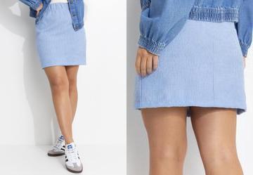 Saia Azul Claro em Tecido Cotel