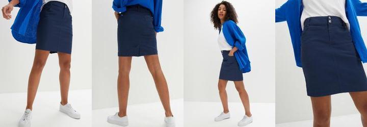 Saia Azul Marinho em Jeans