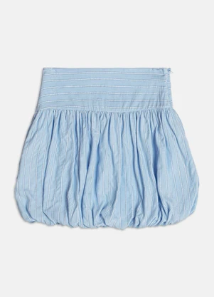 Authoria - Saia Balonê Listrada  Azul - AUTHORIA
