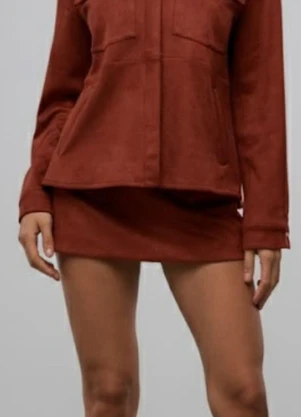 Carlota Costa - Saia Camurça Marrom - CARLOTA COSTA