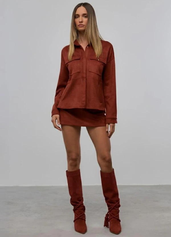 Carlota Costa - Saia Camurça Marrom 2