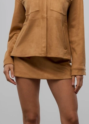 Carlota Costa - Saia Camurça Marrom - CARLOTA COSTA