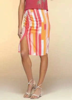 Saia com Abertura Lateral Marialícia (Rosa) - MARIALÍCIA