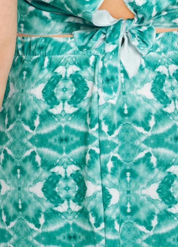 Queima Estoque - Saia com Babado na Barra Étnico Verde 3