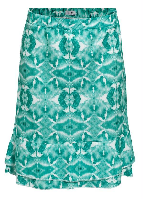 Queima Estoque - Saia com Babado na Barra Étnico Verde 5