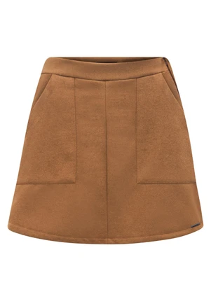 Lunender - Saia com Bolsos em Malha de Alfaiataria Laranja - LUNENDER