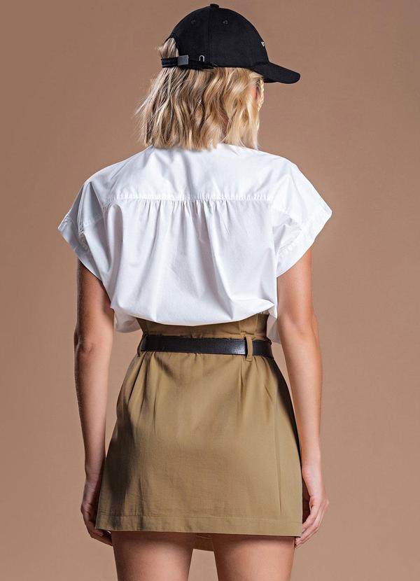 Choyee - Saia com Botões em Tecido Marrom 4