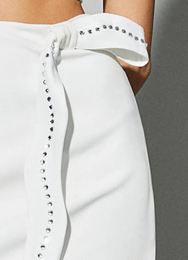 Authoria - Saia com Faixa e Ondas de Strass Off White 5