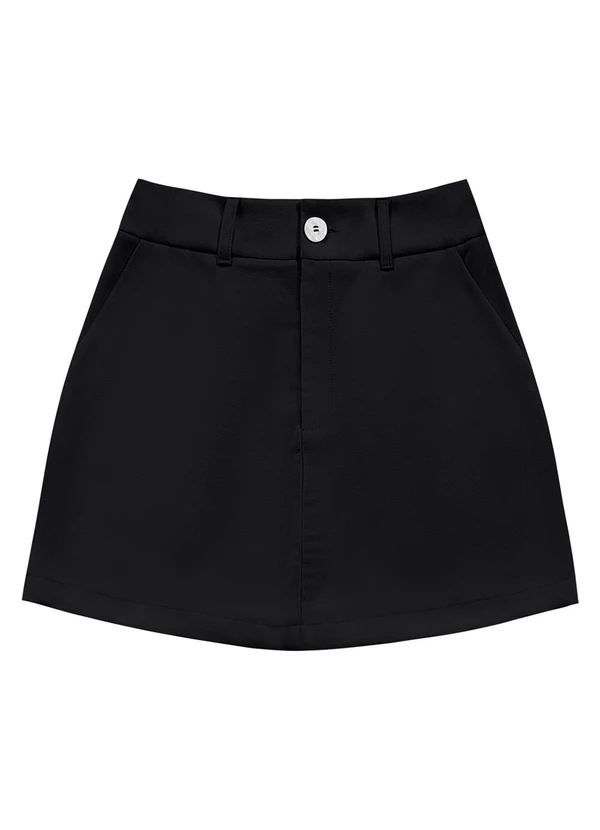 Saia Curta Alfaiataria Preto Angel