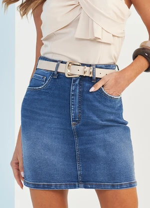 Doce Trama - Saia Curta Celebration  Azul - DOCE TRAMA