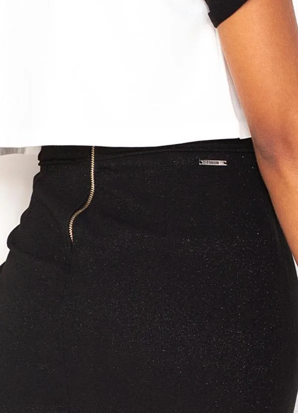 Forum - Saia Curta com Fenda e Brilho Preto 7