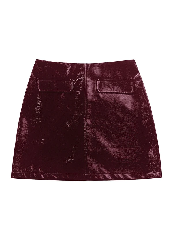 Angel - Saia Curta de Couro Bordo 1