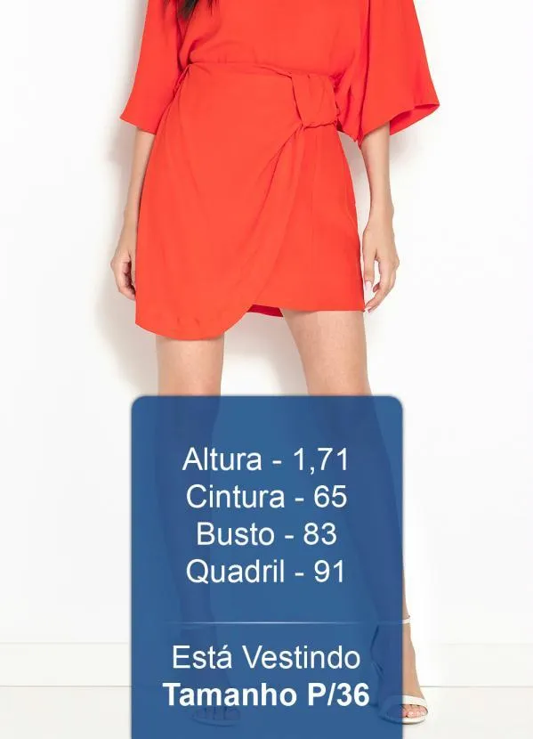 Farm - Saia Curta de Crepe Transpasse Laranja 6