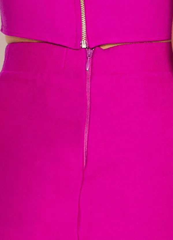 Colcci - Saia Curta de Malha Roxa 6