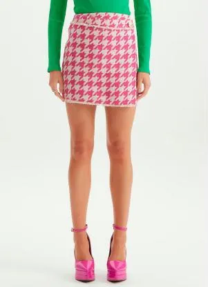 Lança Perfume - Saia Curta de Sarja Transpassada Rosa - LANÇA PERFUME