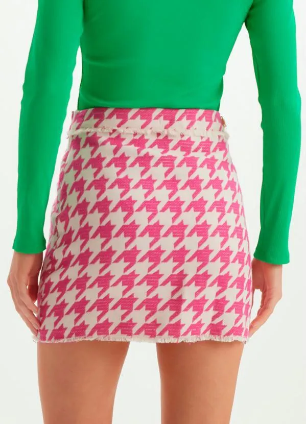 Lança Perfume - Saia Curta de Sarja Transpassada Rosa 2