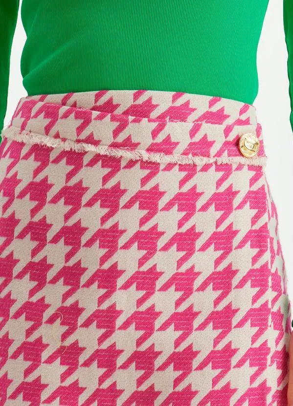 Lança Perfume - Saia Curta de Sarja Transpassada Rosa 5