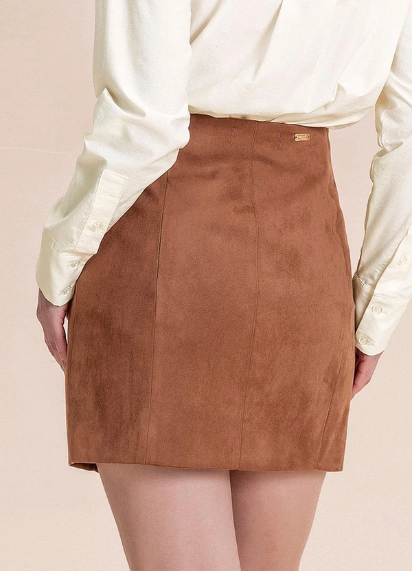 Angel - Saia Curta de Suede Marrom 2