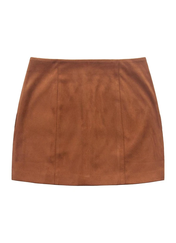 Angel - Saia Curta de Suede Marrom 4