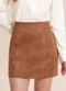 Angel - Saia Curta de Suede Marrom - variação: Marrom