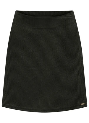 Lunender - Saia Curta em Tecido de Veludo Preto - LUNENDER