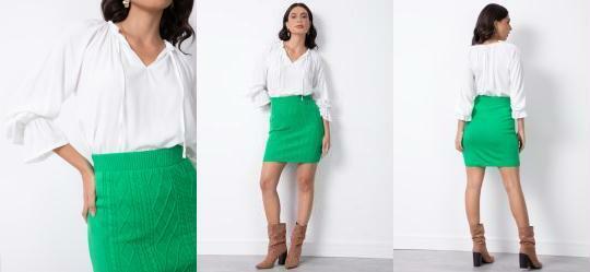 Saia Curta em Tric Verde