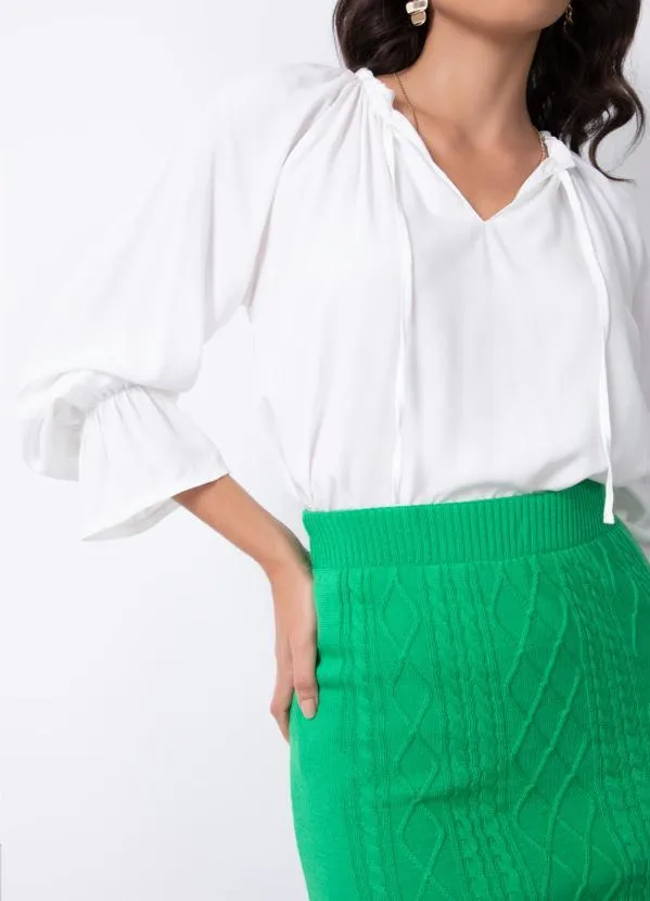 Quintess - Saia Curta em Tricô Verde