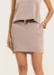Endless - Saia Curta Feminina com Bolsos Marrom - variação: Marrom