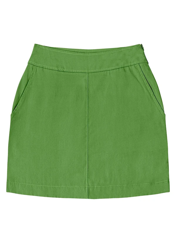 Endless - Saia Curta Feminina com Bolsos Verde