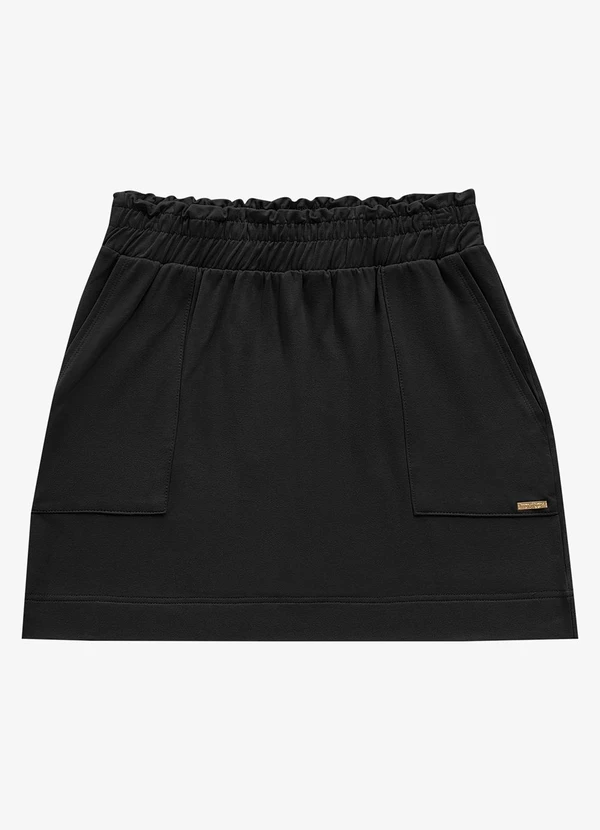 Rovitex - Saia Curta Feminina Molecotton de Viscose Preto