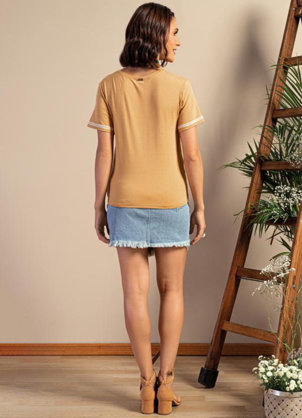 Quintess - Saia Curta Jeans com Barra Desfiada 4