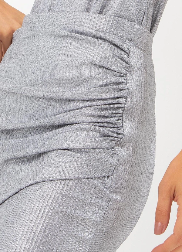 Colcci - Saia Curta Malha Canelada Metalizada 8
