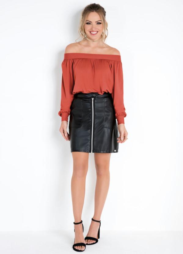 Quintess - Saia Curta Preta em Material Sintético 5