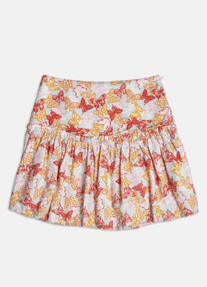 Authoria - Saia de Babado com Borboletas  Rosa - AUTHORIA