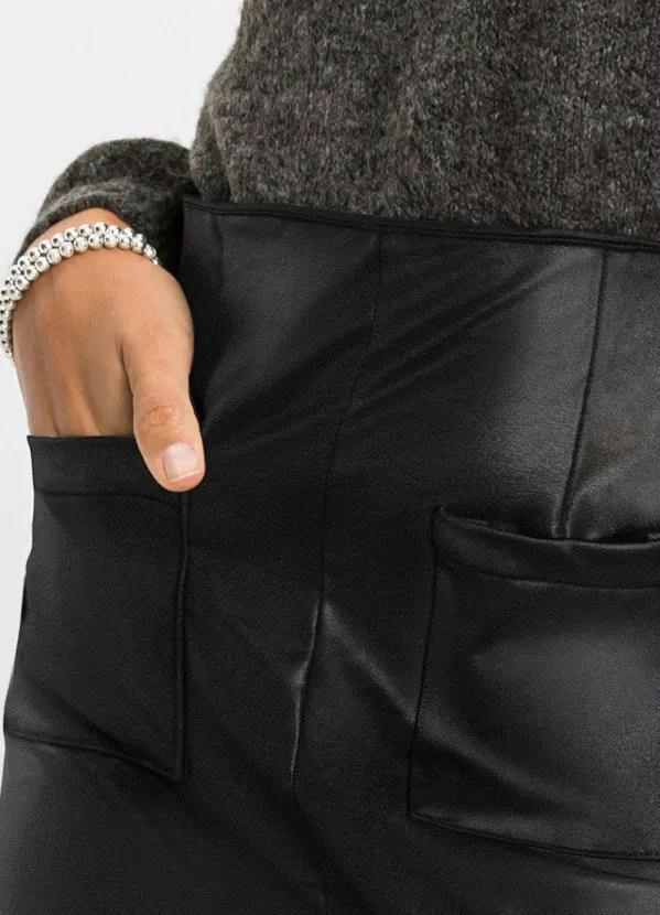 bonprix - Saia de Cirrê Preto 3