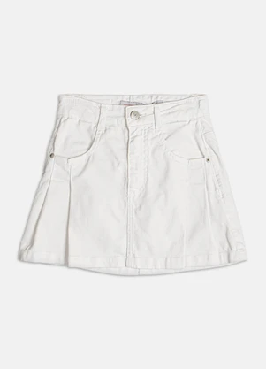 Authoria - Saia de Sarja com Pregas  Off White - AUTHORIA