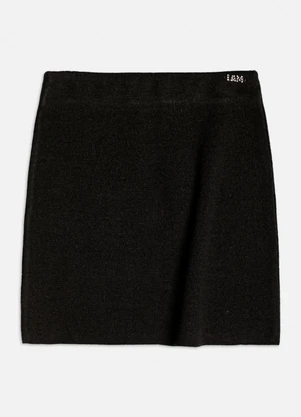 Authoria - Saia de Tricot com Brilho Preto - AUTHORIA