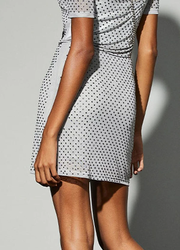 Authoria - Saia de Tule Cinza com Pedrarias Cinza 2