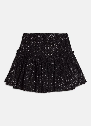 Authoria - Saia de Tule com Paetê  Preto - AUTHORIA