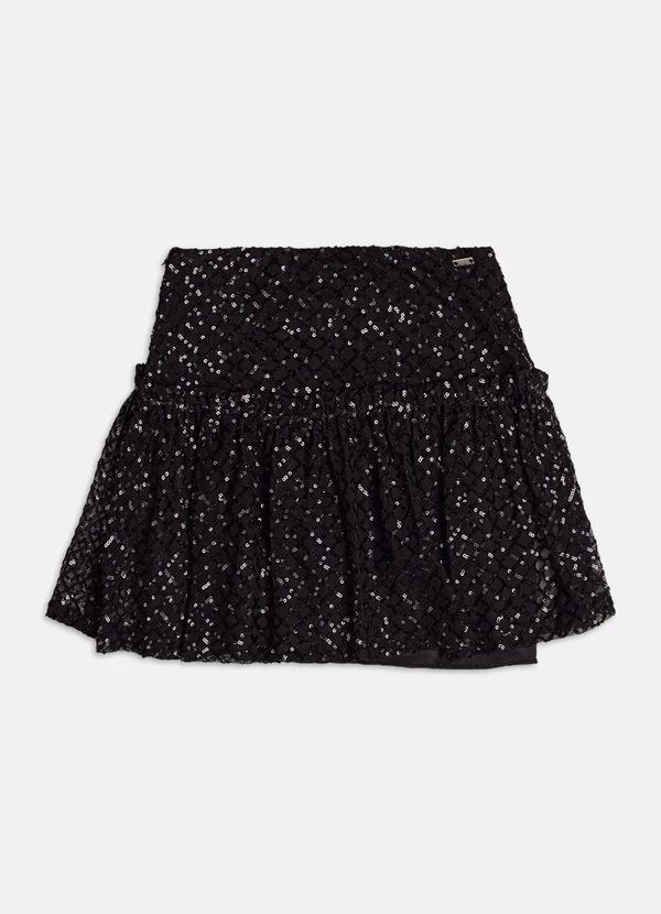 Authoria - Saia de Tule com Paetê Preto 2