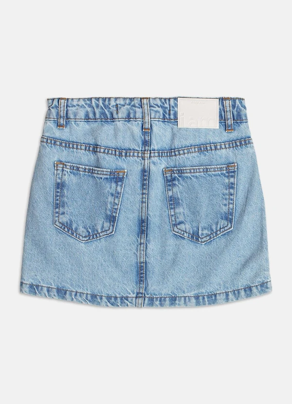 Authoria - Saia Denim com Strass de Coração  Azul 2