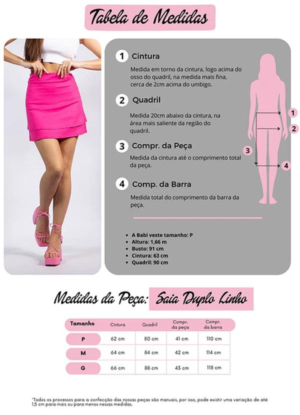 Amo Brand - Saia Dupla Linho Magenta 5