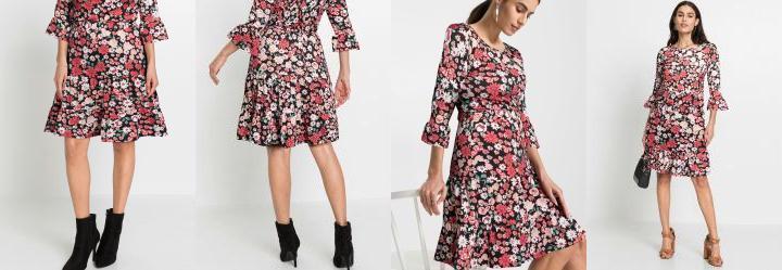 Saia em Camadas Cintura Alta Floral Dark