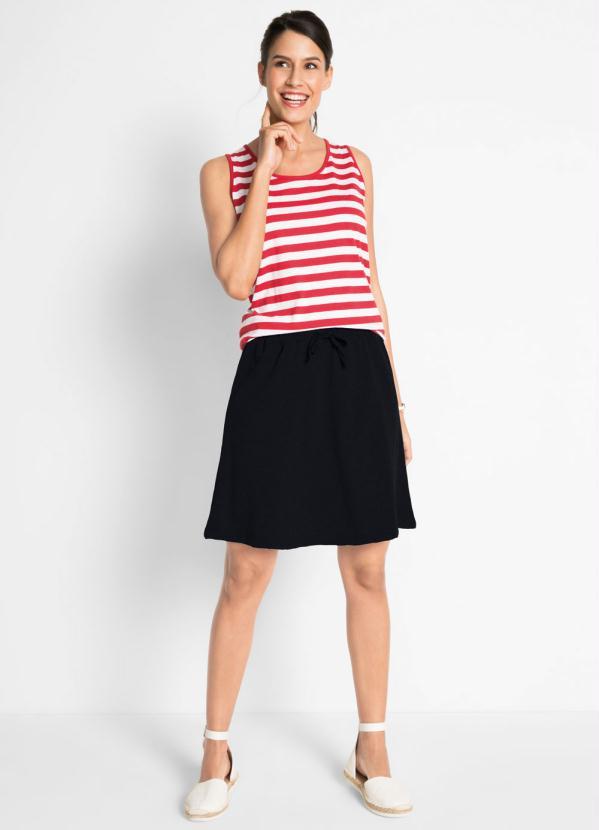 bonprix - Saia Esportiva Evasê em Moletinho Preta 3