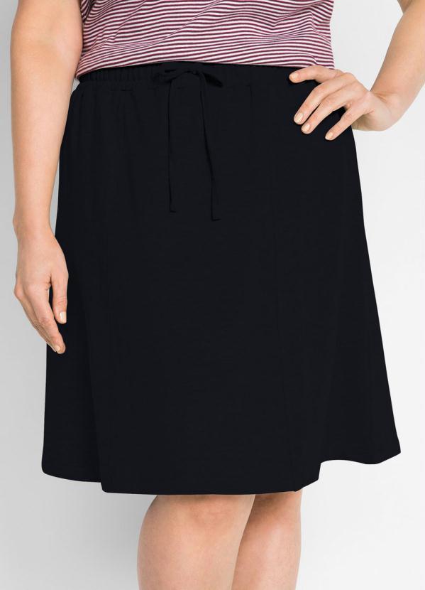 bonprix - Saia Esportiva Evasê em Moletinho Preta 5