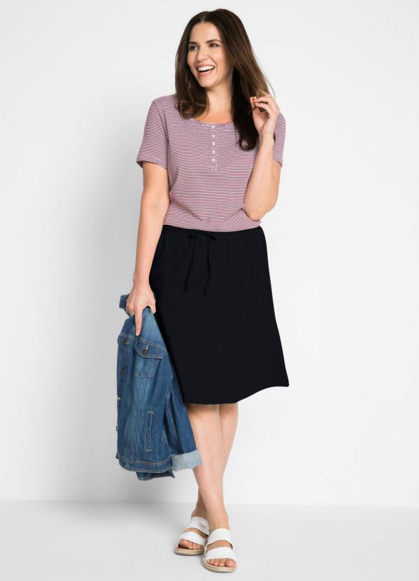 bonprix - Saia Esportiva Evasê em Moletinho Preta 7