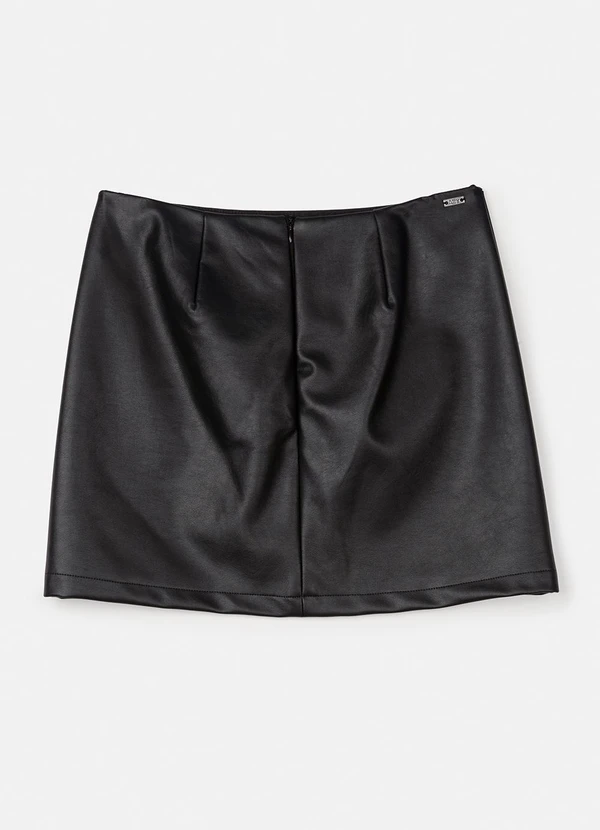 Authoria - Saia Fake Leather Preta Preto 6