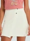 Marialícia - Saia Feminina Assimétrica com Bolso Bege - variação: Bege