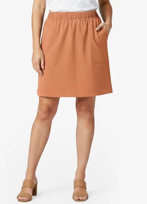 Infinita Cor - Saia Feminina em Molicotton Marrom - INFINITA COR